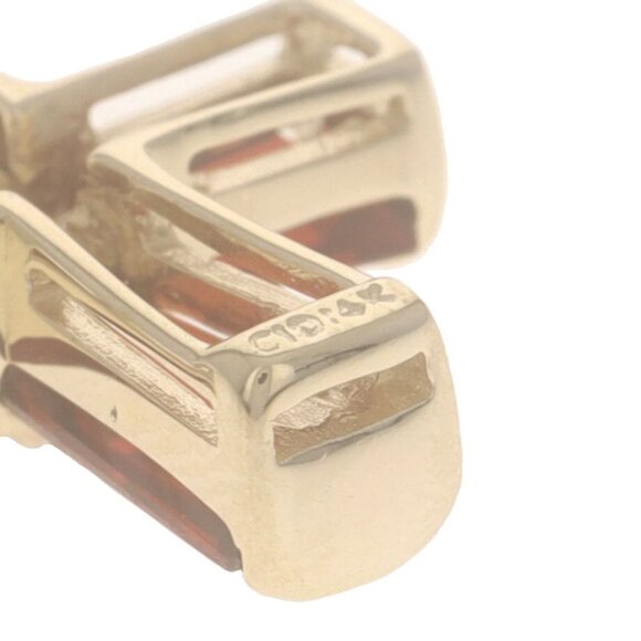 Yellow Gold Garnet Diamond Cross Necklace 17" - 14k Tapered Step 3.62ctw Faith - Picture 4 of 5